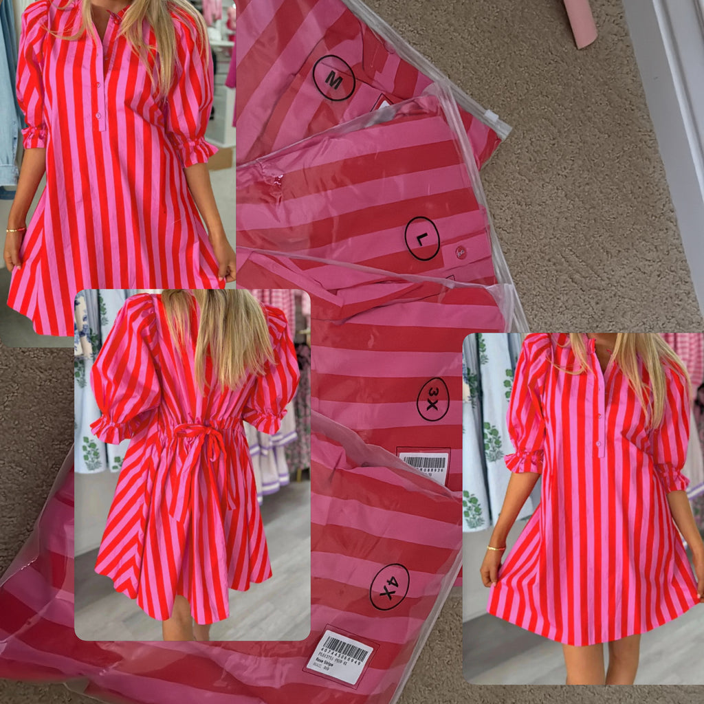 Striped pink dress up to 4x