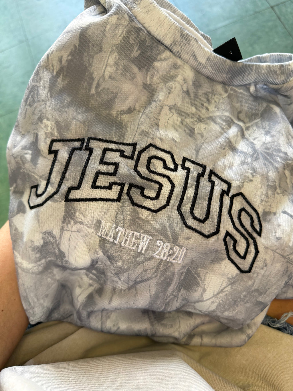 Jesus Camo Matthew 28:20 sweater