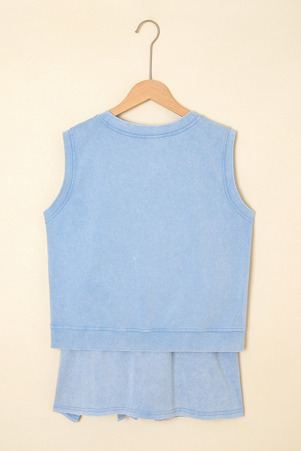 2 Pieces Mineral Wash Cotton Tank Top & Skort Set