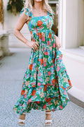 LDC Floral Print Sleeveless Ruffle Tiered Maxi Dress