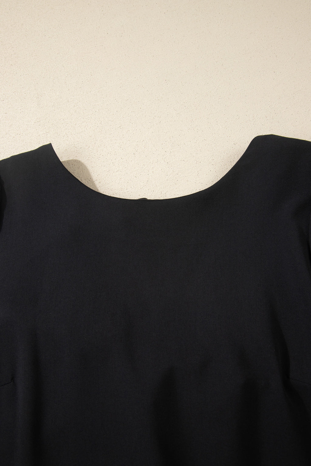 Black Bow Decor Backless Short Sleeve Shift Mini Dress