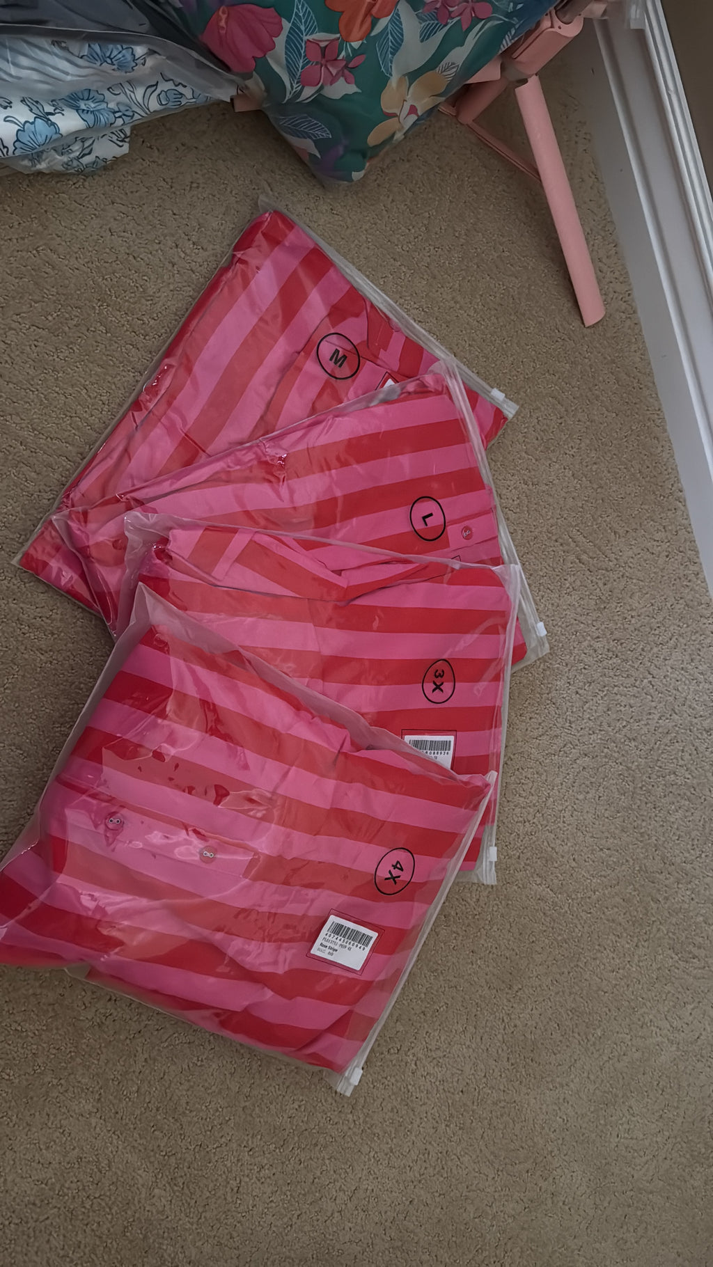 Striped pink dress up to 4x