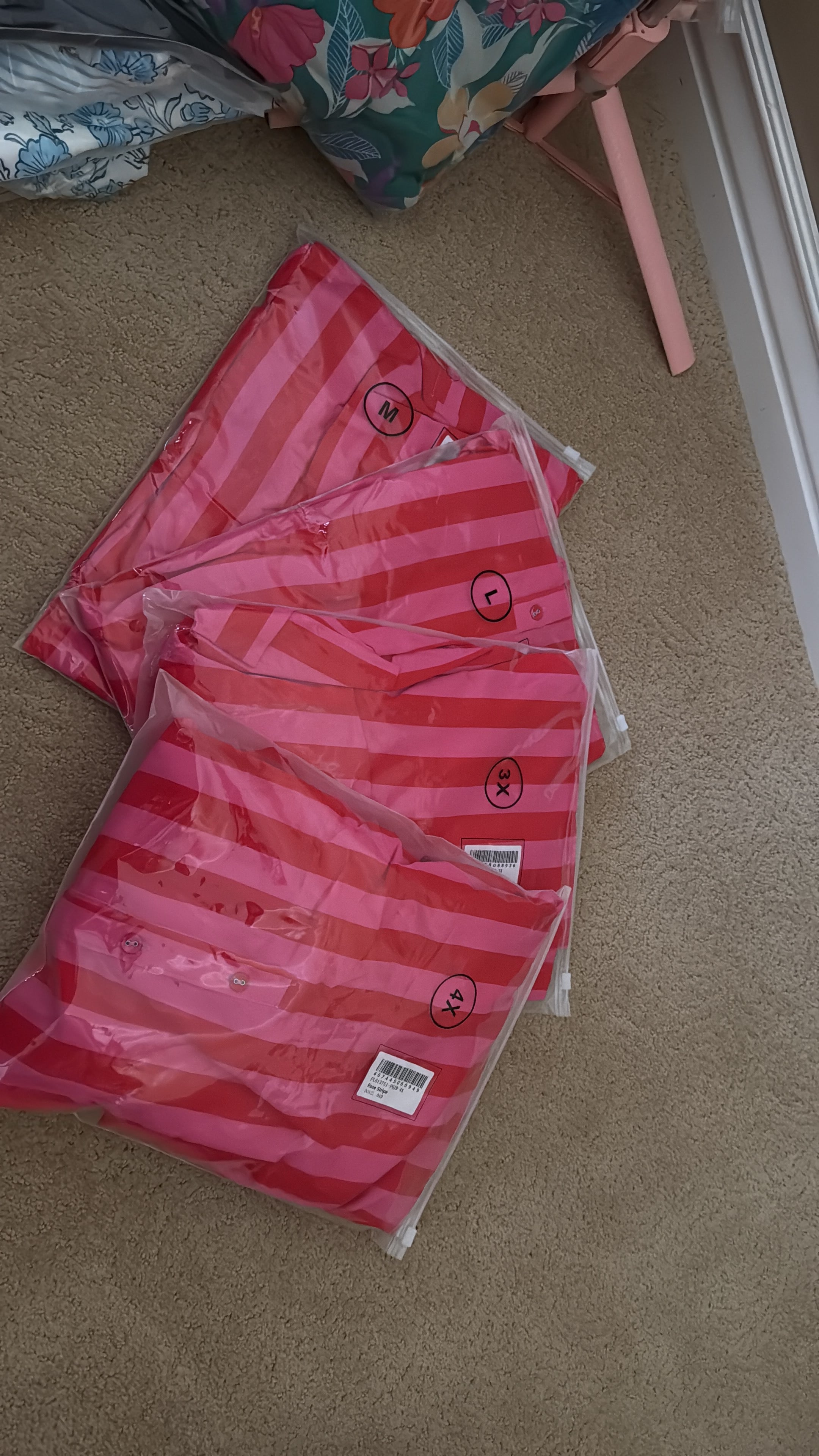 Striped pink dress up to 4x