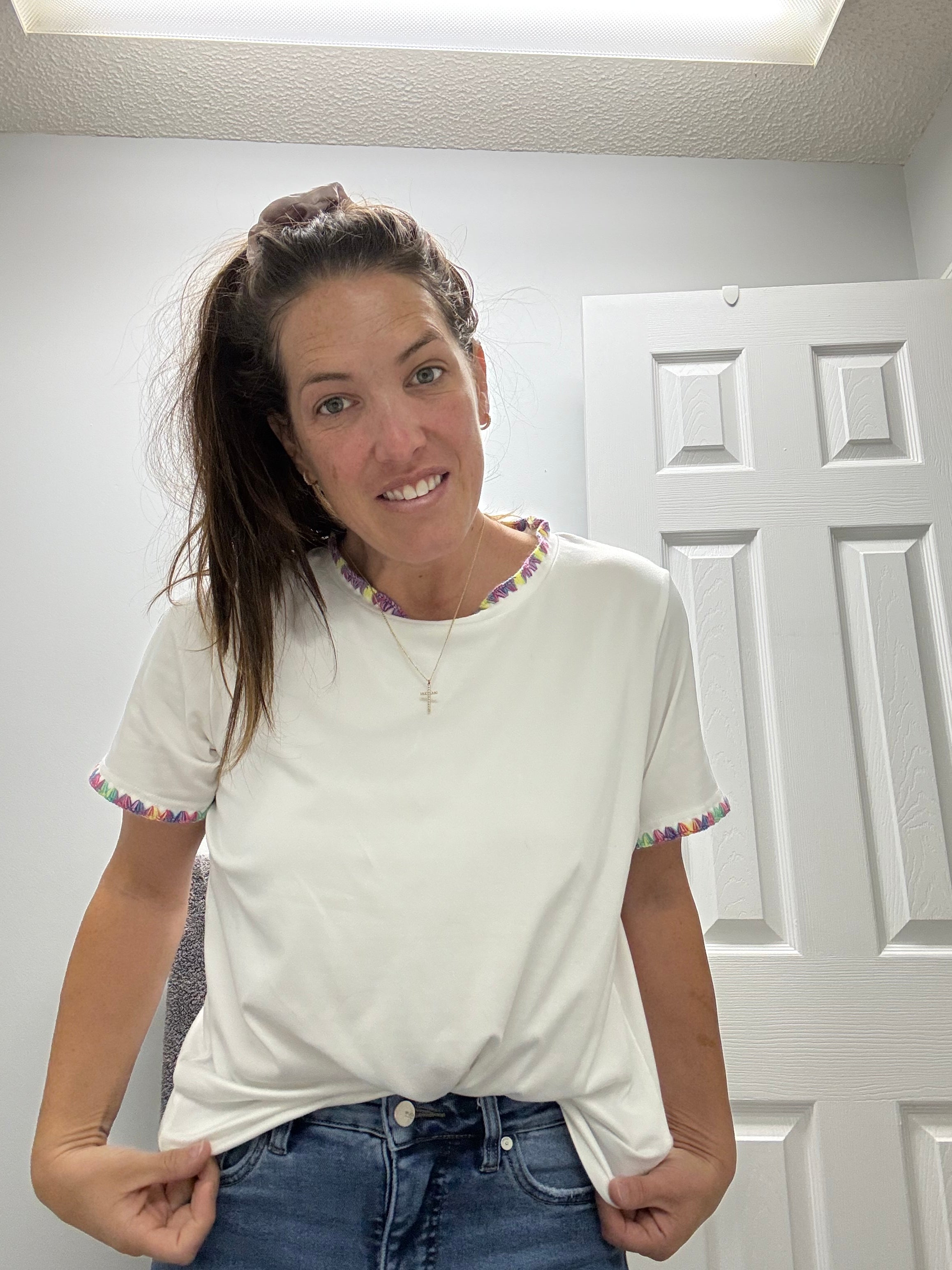 White Embroidered Tshirt