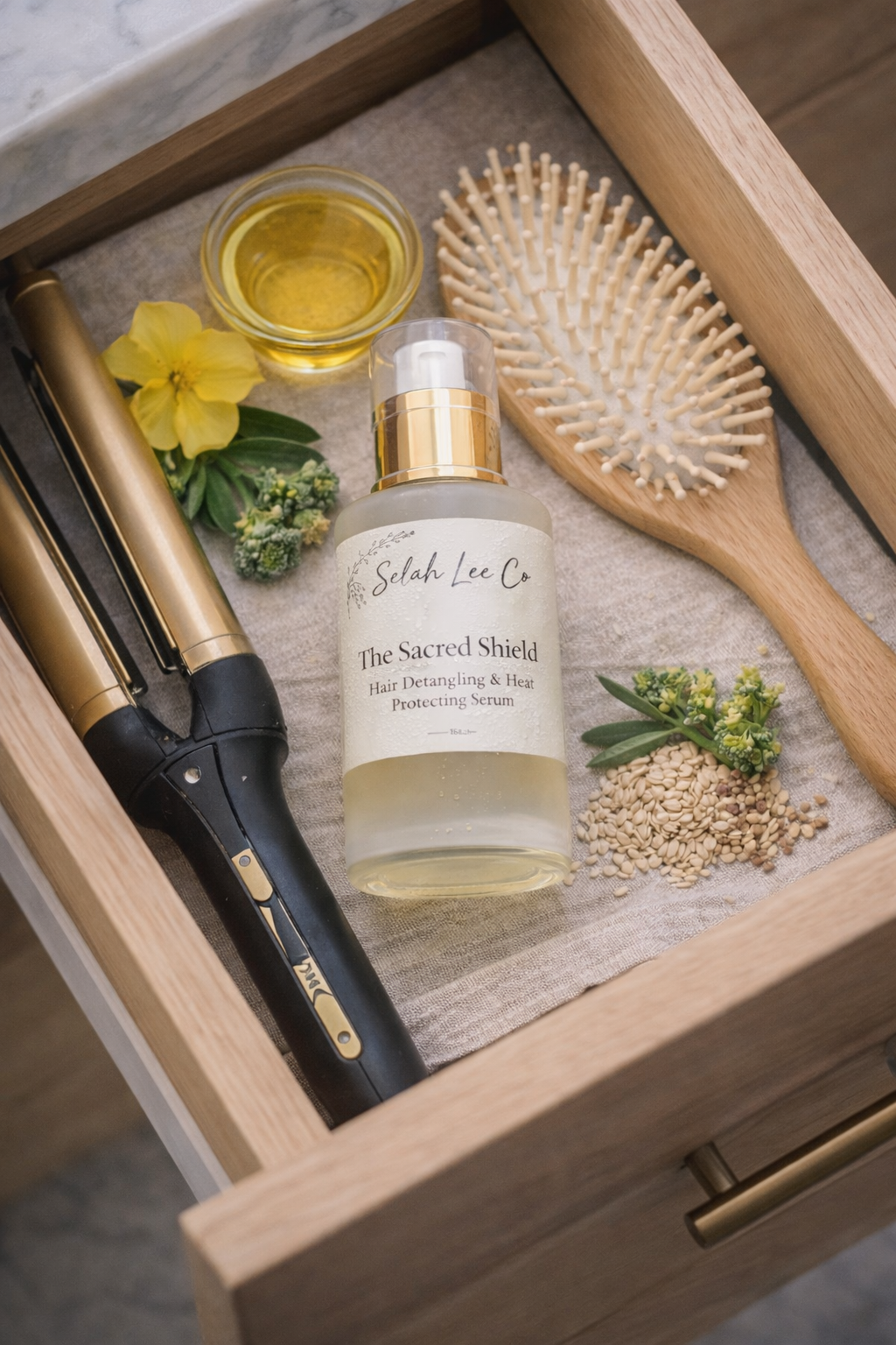 The Sacred Shield: Hair Detangling & Heat Protecting Serum