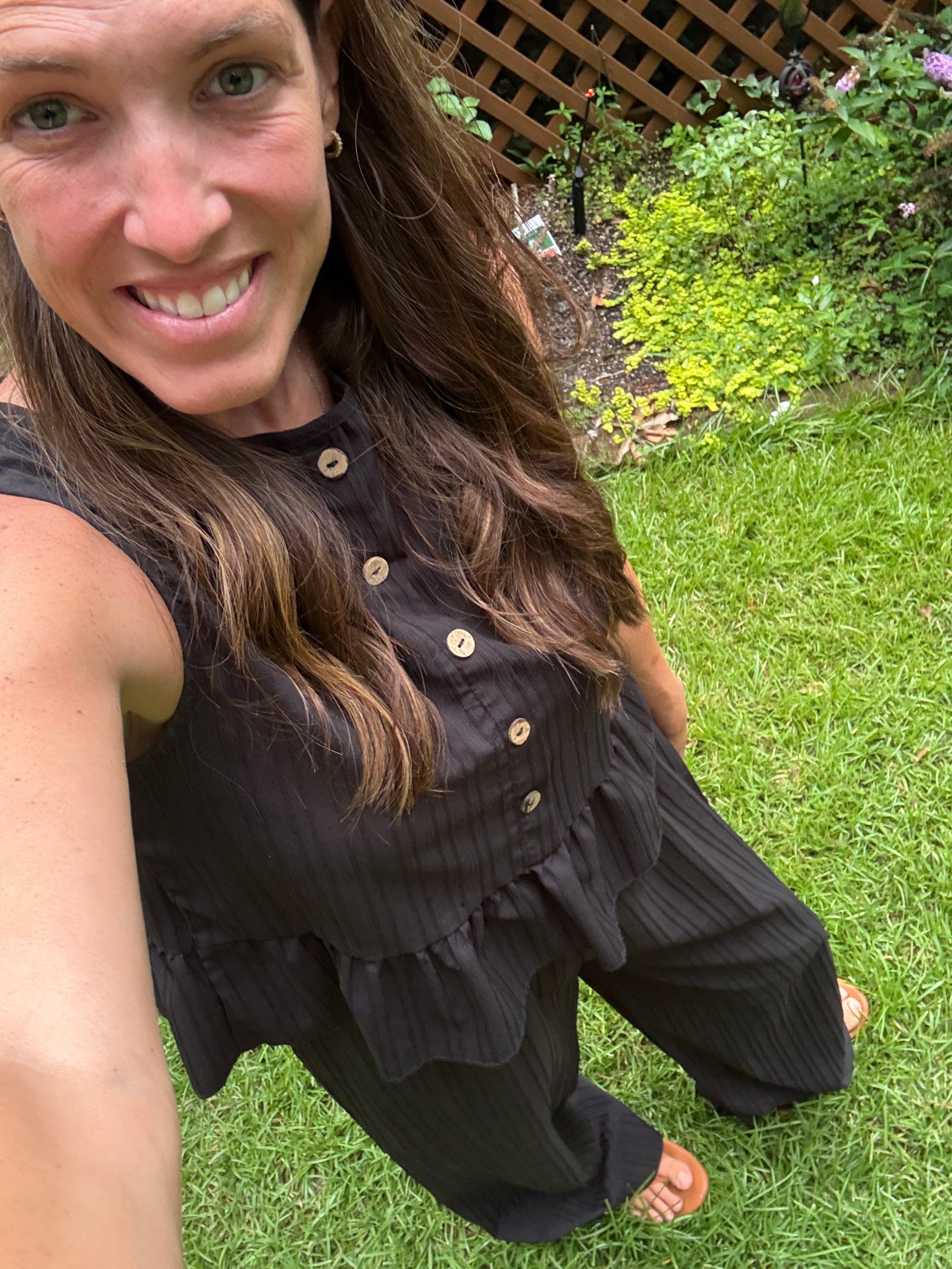 Black peplum set