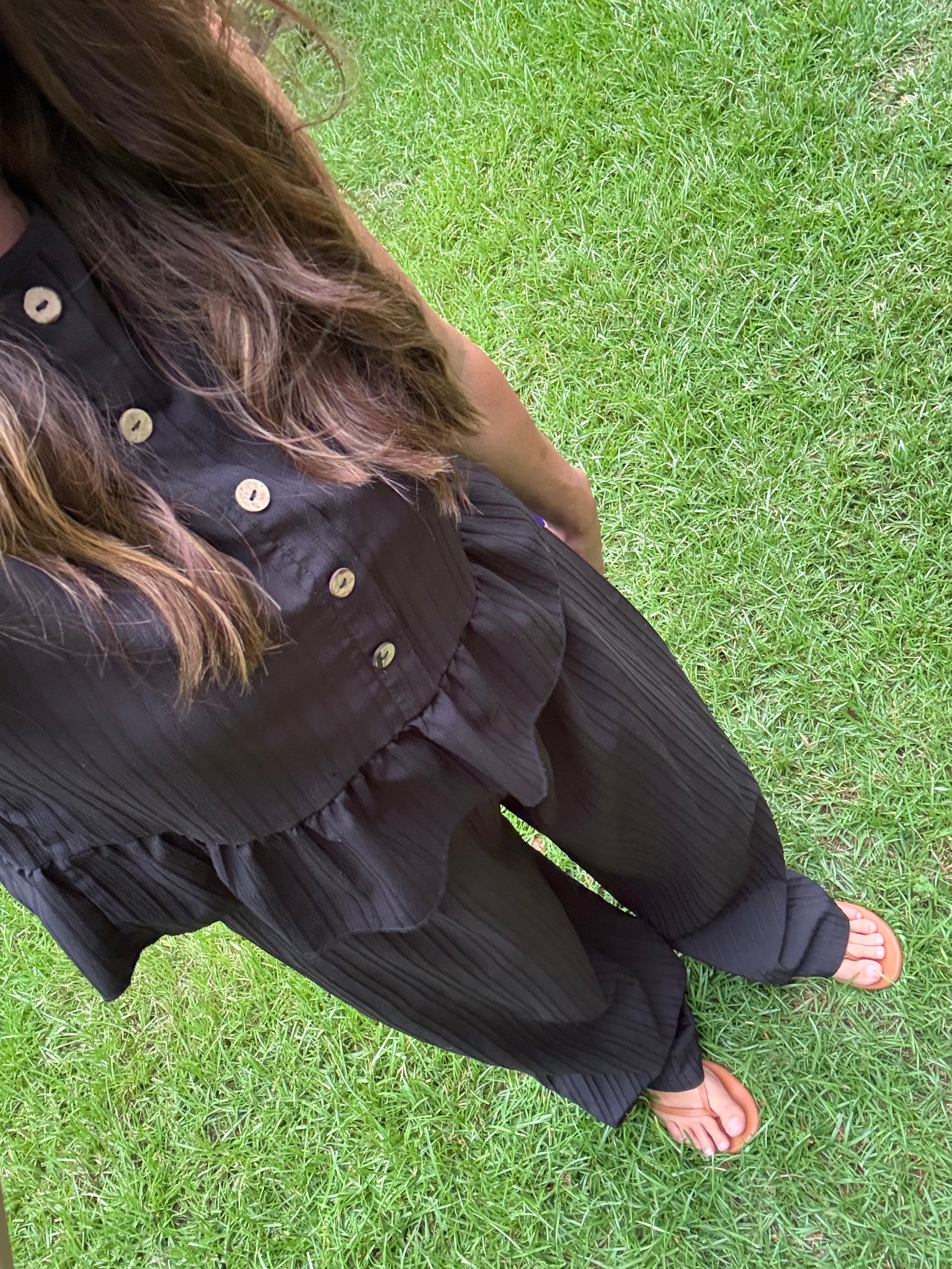 Black peplum set