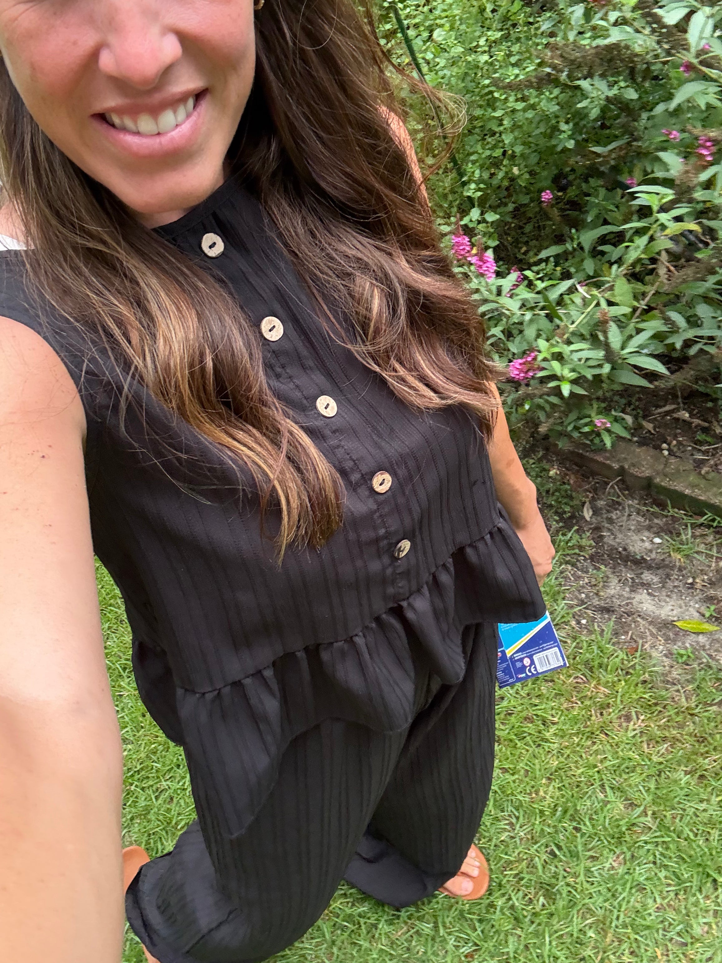Black peplum set