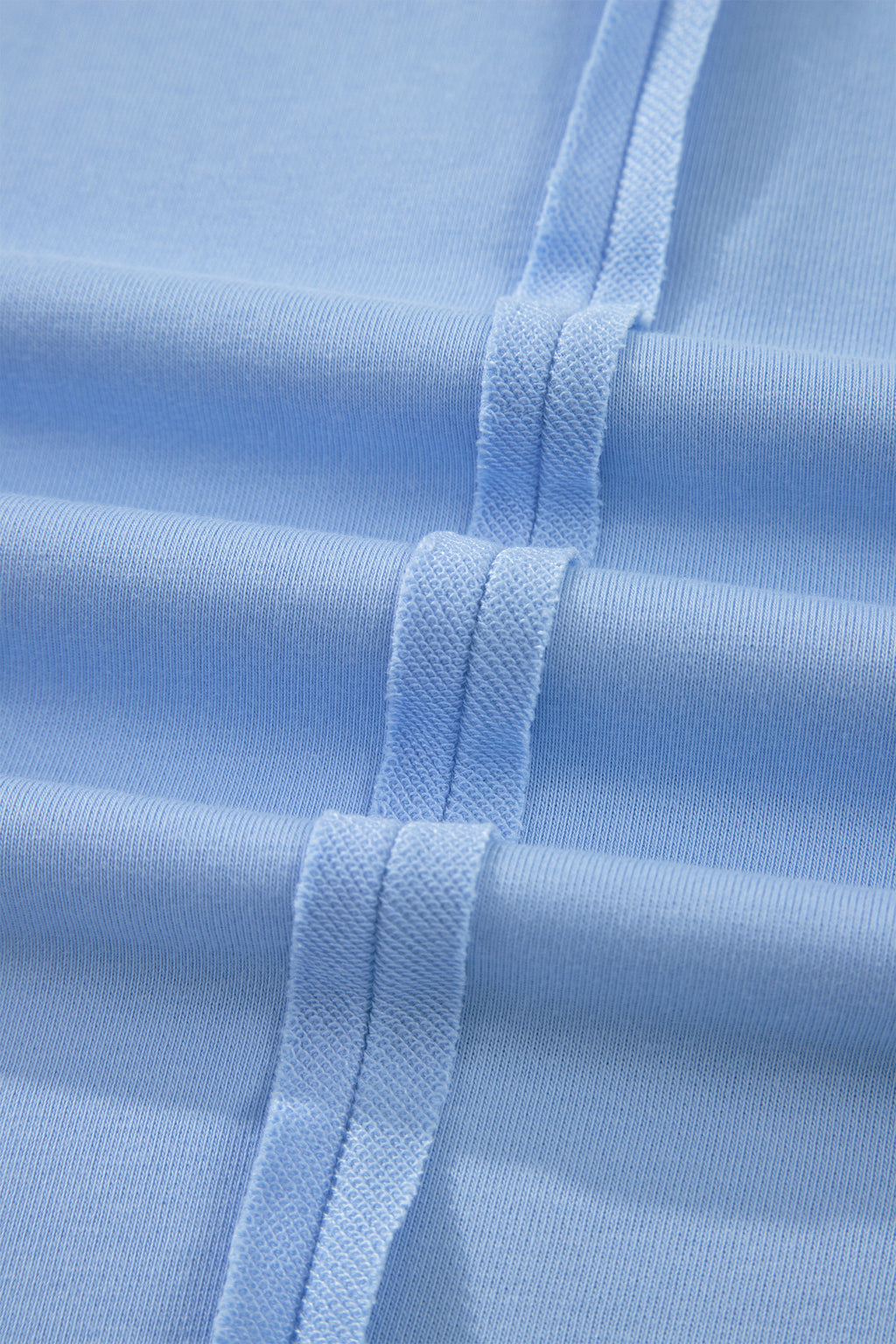 Mist Blue Loose Polo Tee Elastic Waist 2pcs Short Set