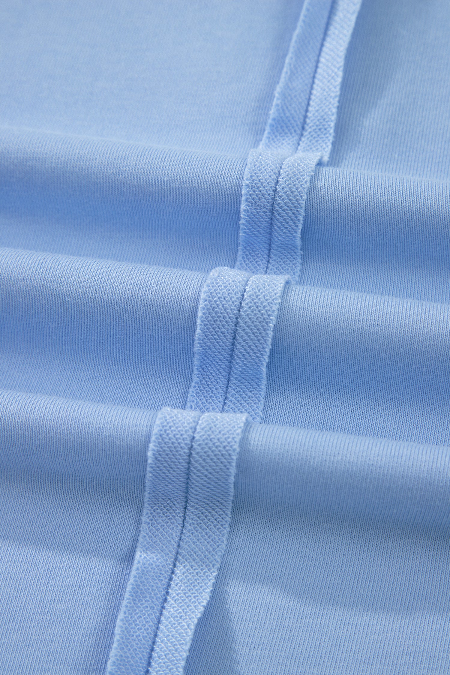 Mist Blue Loose Polo Tee Elastic Waist 2pcs Short Set